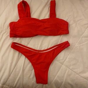 Red bathing suit set
